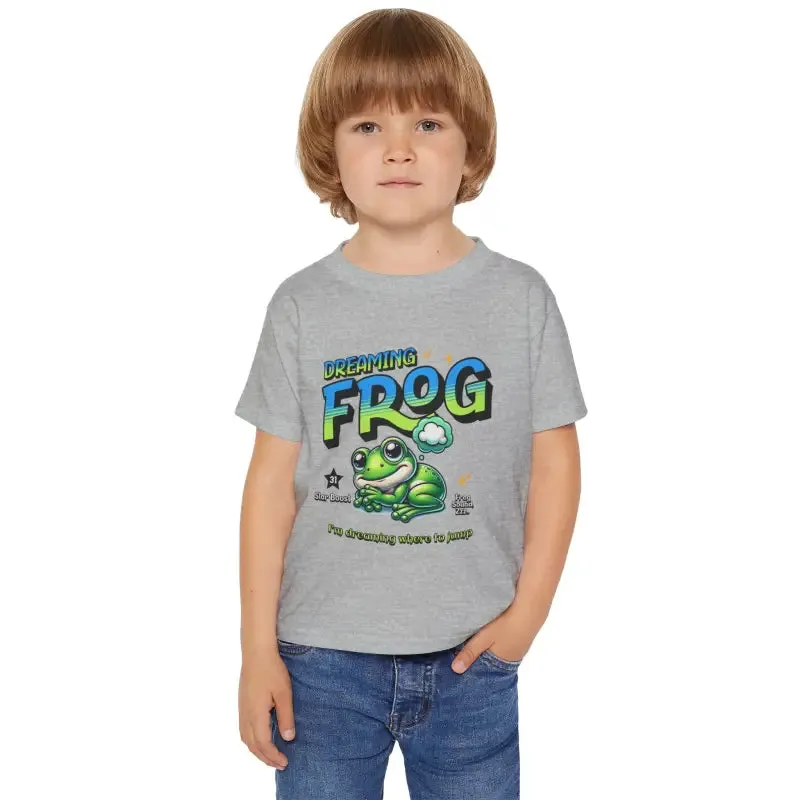 Dreaming Frog Heavy Cotton Toddler Tee for Active Kids