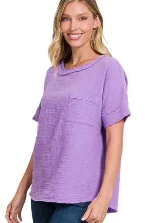 Eden Gauze Raw Edge Top