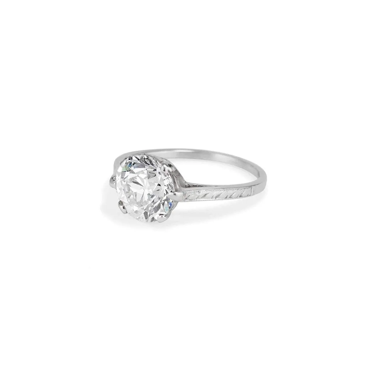 Edwardian Old European Cut Diamond Cluster Engagement Ring, 2.12CT Moissanite 14k Gold Vintage Ring for her