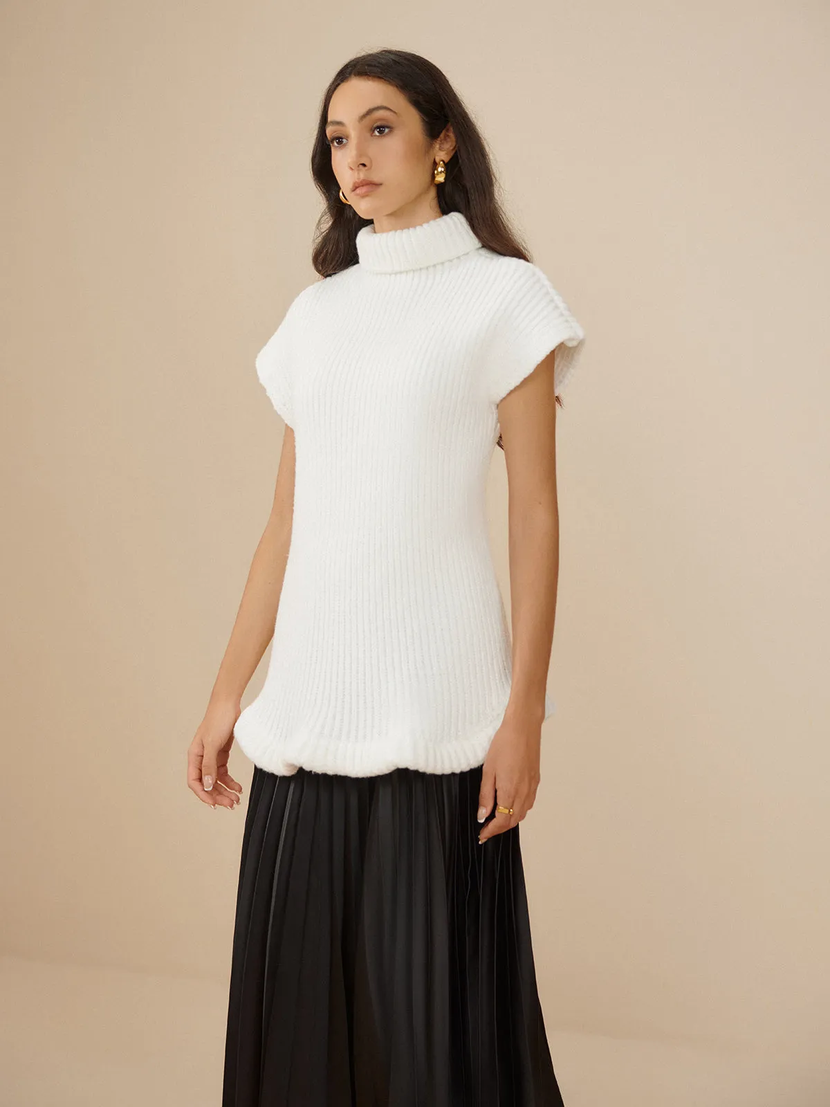 Elegant Ribbed Turtleneck Sweater