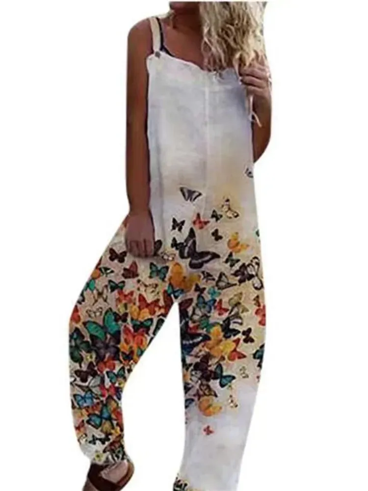 Elegant Vintage Floral Print Women's Jumpsuit