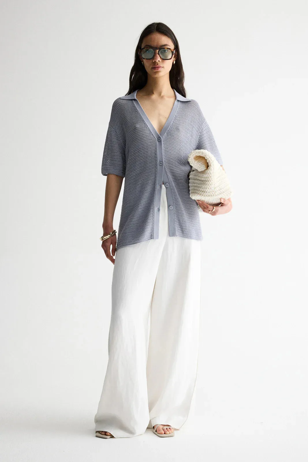 Elka Collective - Keani Crochet Shirt Seamist