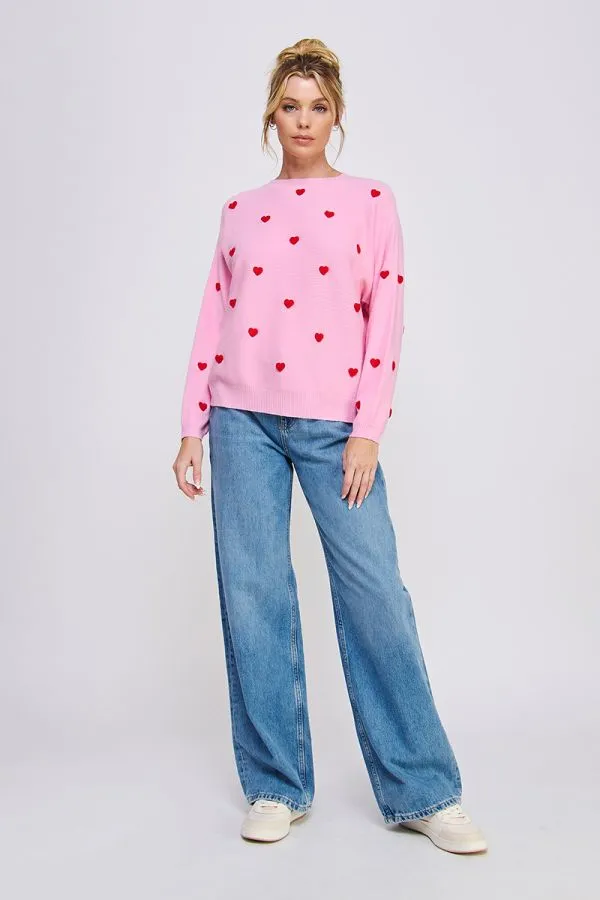 Elle Soft Dolman Sweater - Green, Pink