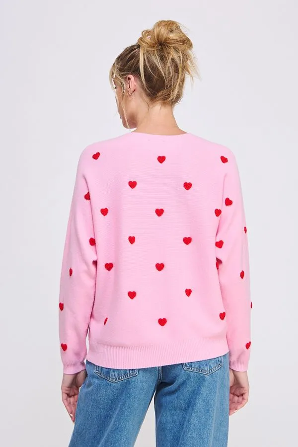 Elle Soft Dolman Sweater - Green, Pink