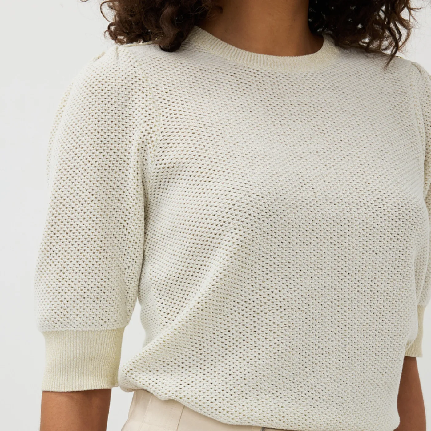 Esqualo Open Knit Half Sleeve Sweater