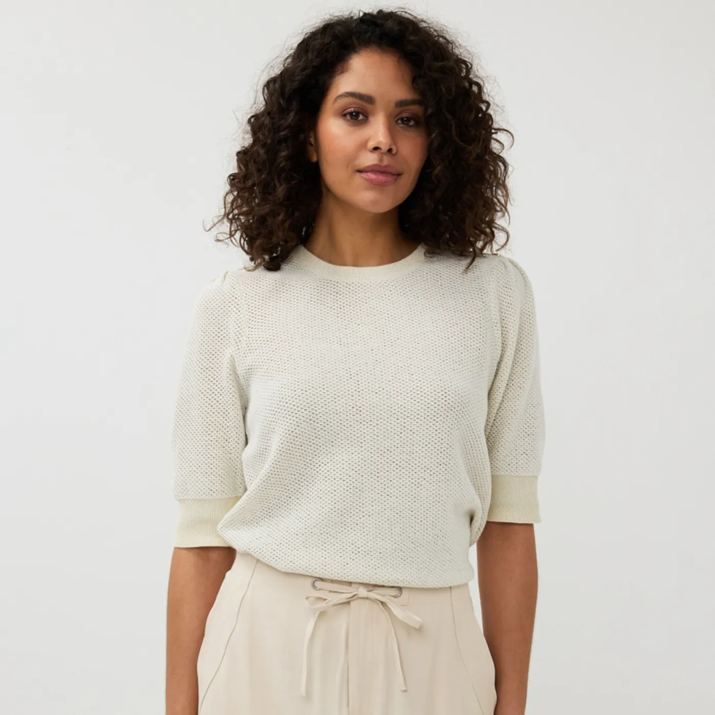 Esqualo Open Knit Half Sleeve Sweater