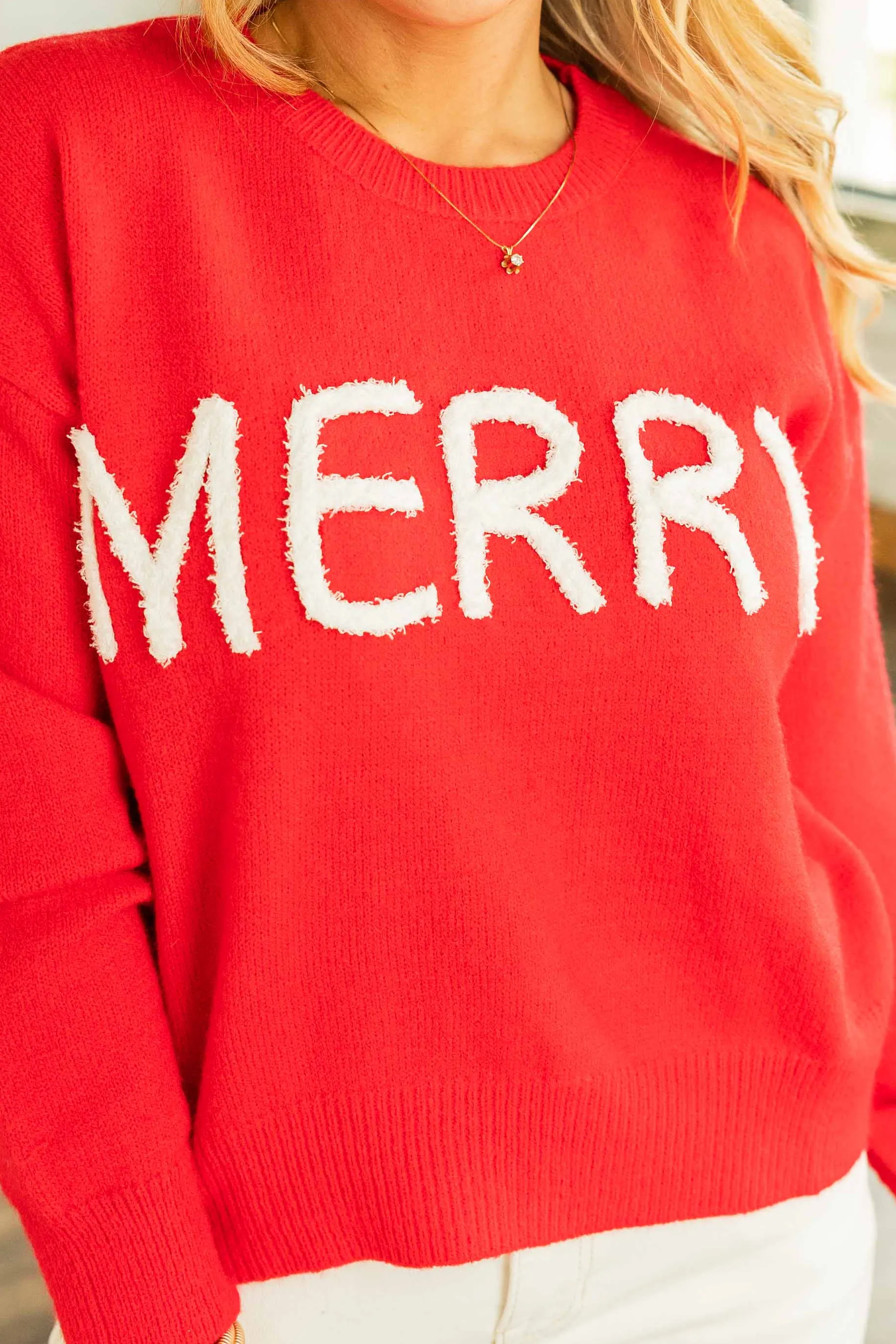 ESTHER FLUFFY MERRY PATCH SWEATER