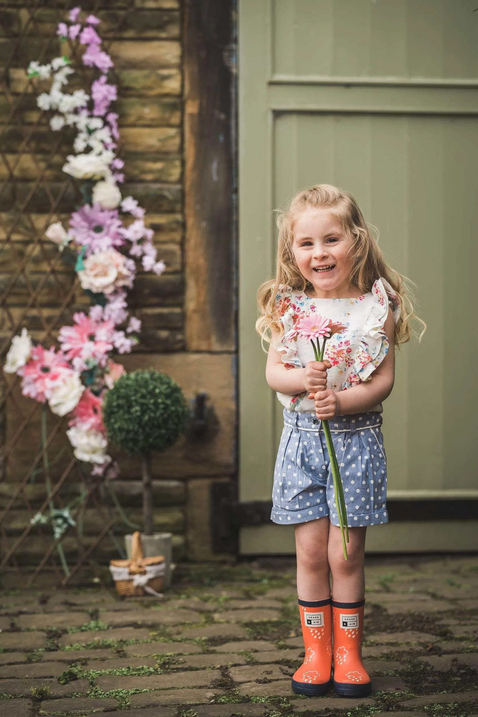 Evelyn: Periwinkle spot shorts