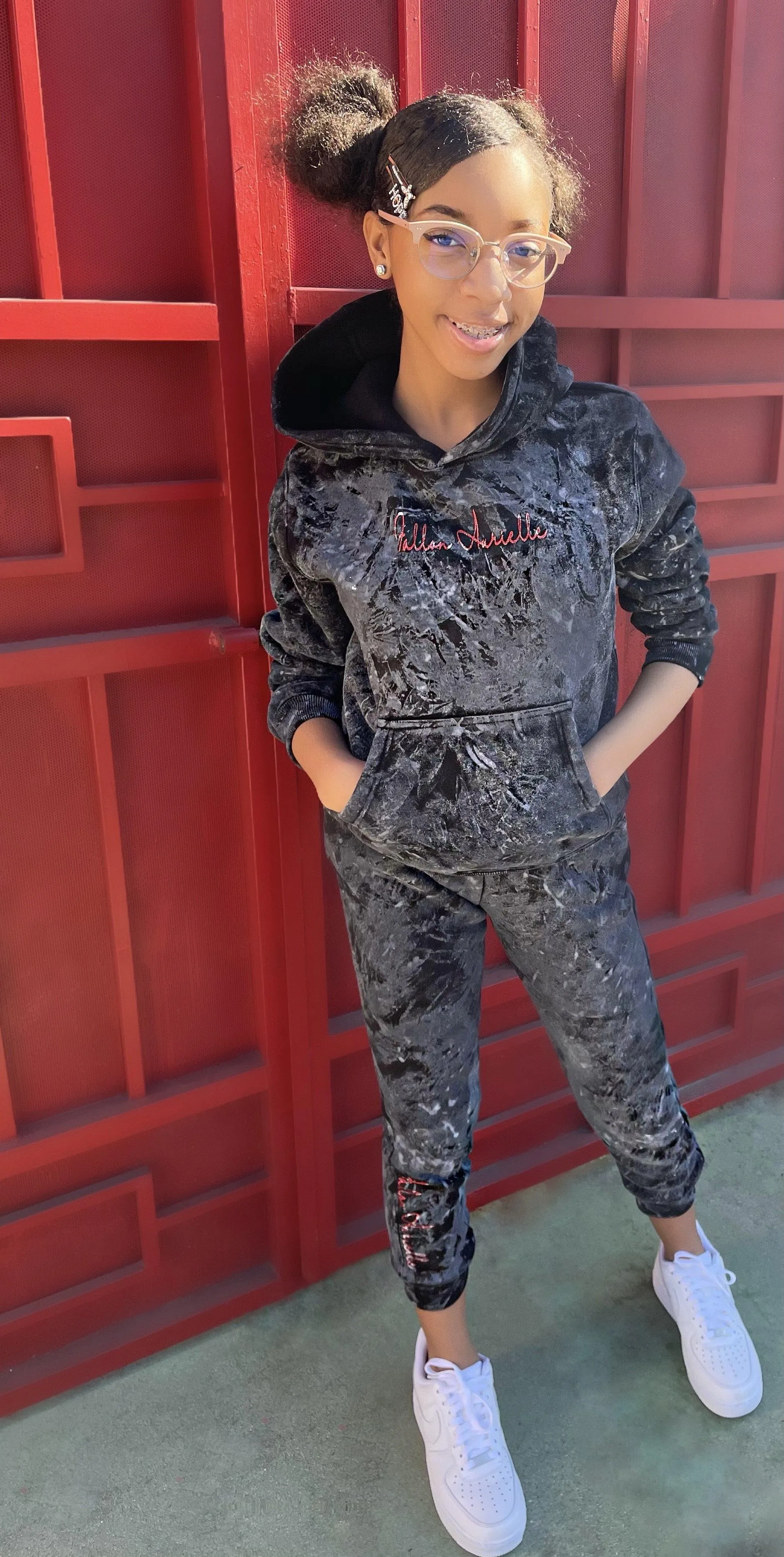 Fallon Aurielle Kids & Unisex Adults Signature Cement Hoodie