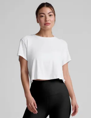 Featherweight Supreme Cropped Tee by Beyond Yoga | Cloud White
