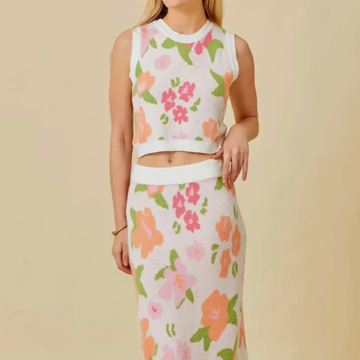 Flora & Fauna Sweater Vest & Skirt Set