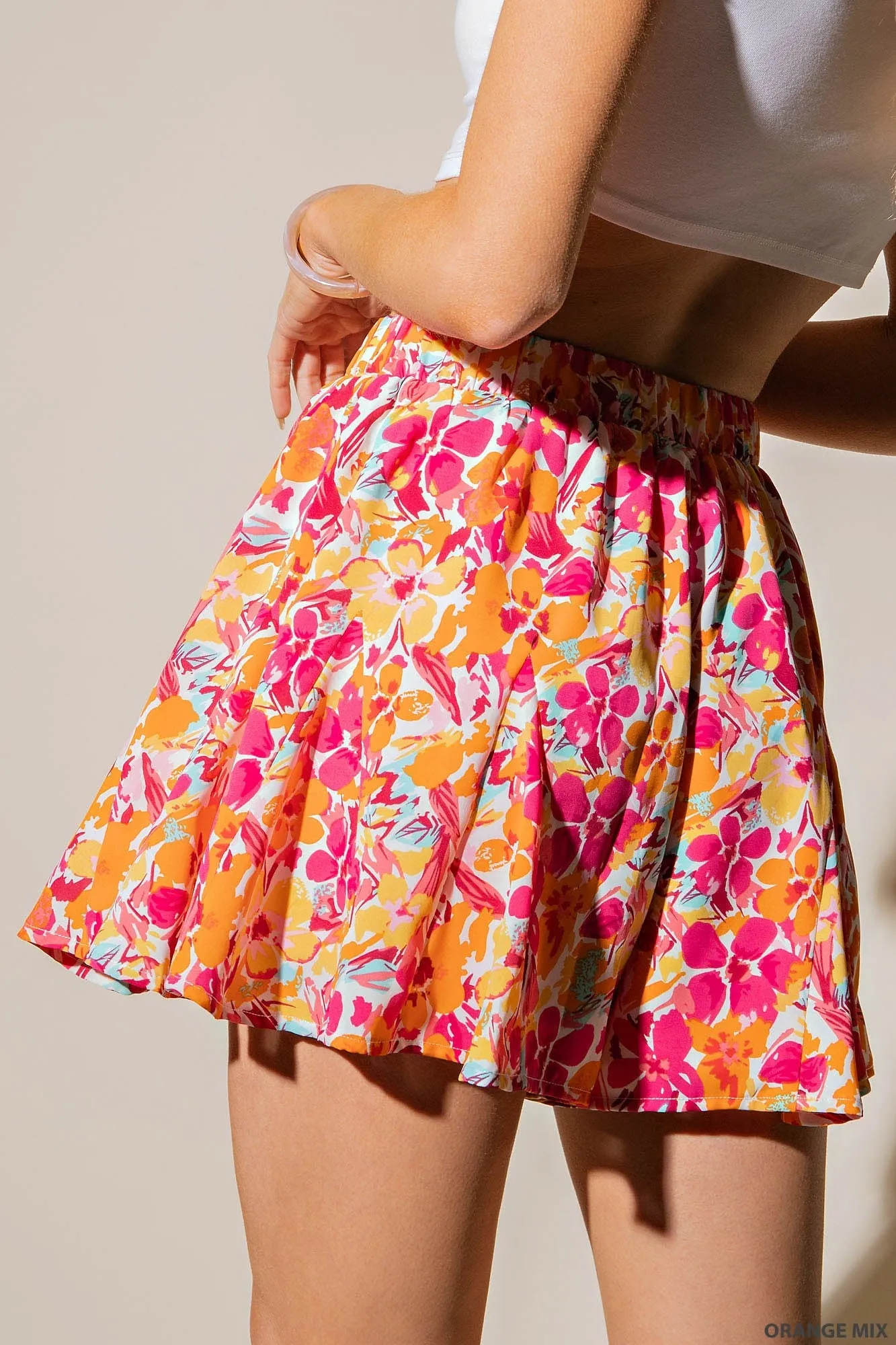 Floral Skirt - Orange Mix | FINAL SALE