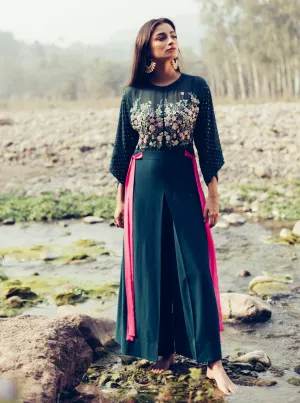 Forest Green & Pink Jumpsuit