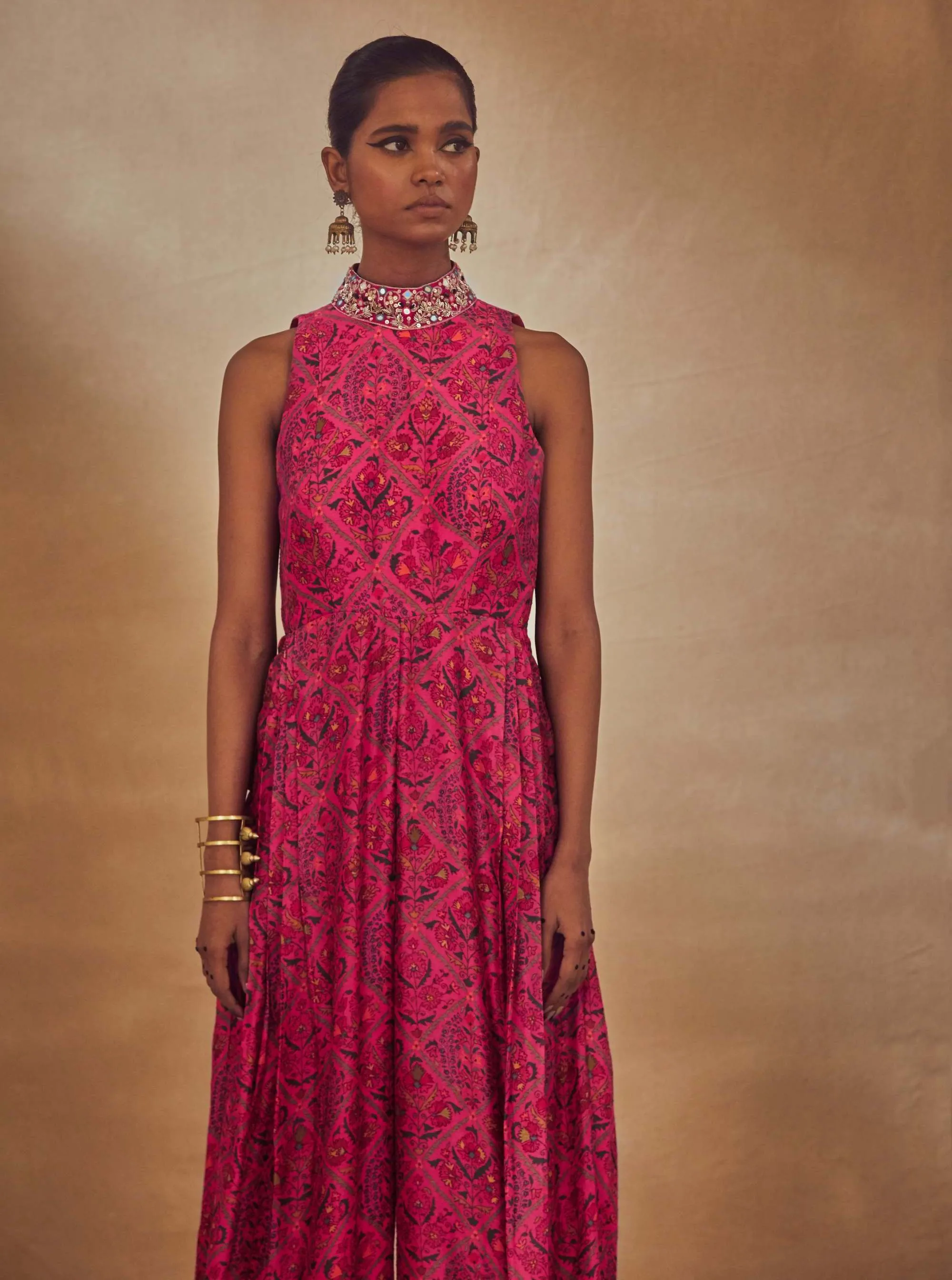 Fuchsia Embroidered Jumpsuit