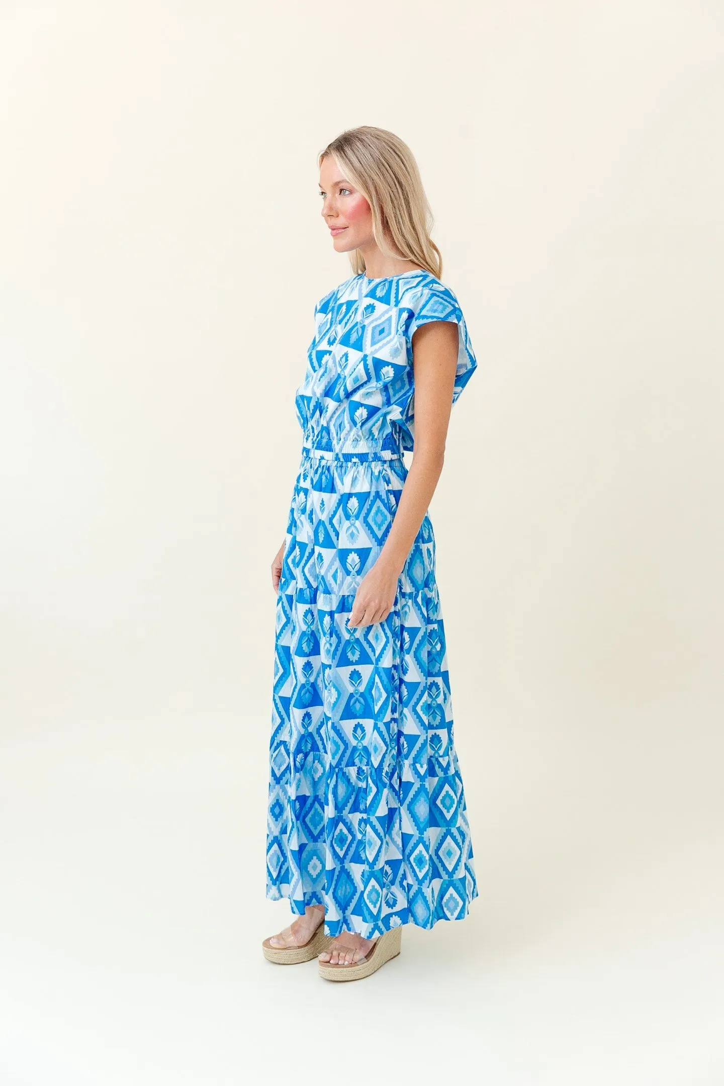 Gardenia Skirt in Lapis Geo