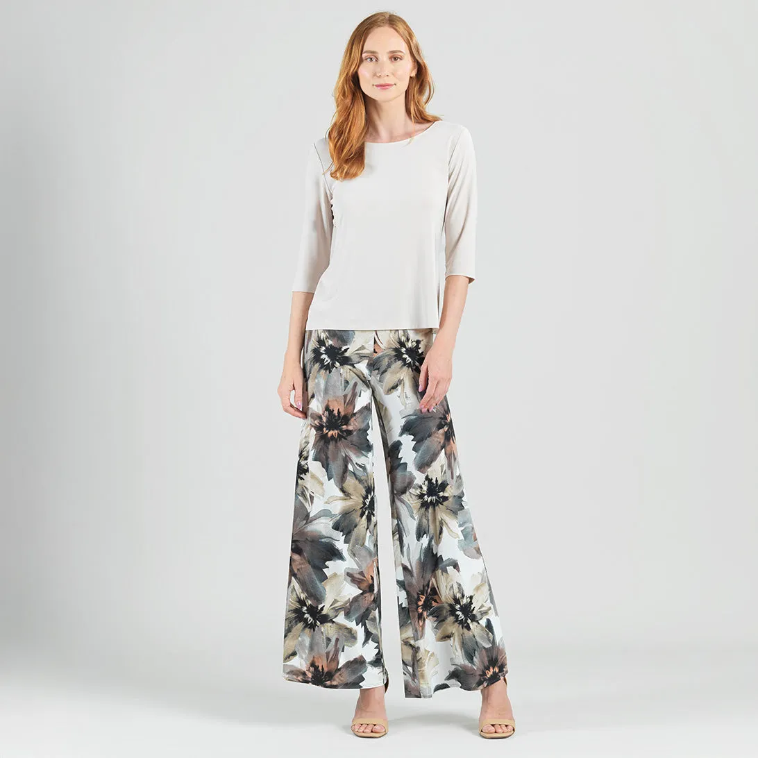 Gauze Knit - Palazzo Pant - Petal Whisper
