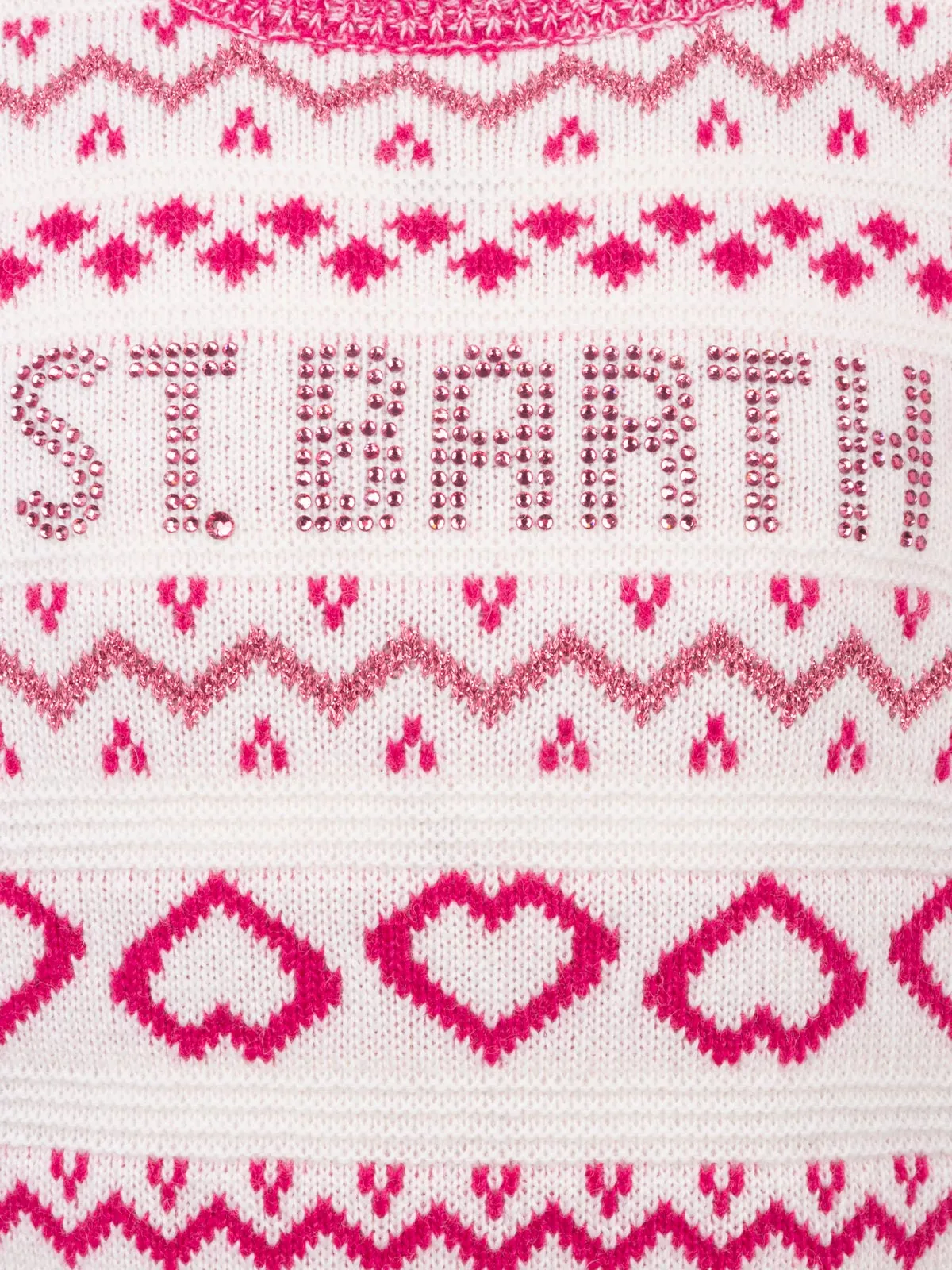 Girl fair-isle crewneck sweater Princess with St. Barth rhinestones logo