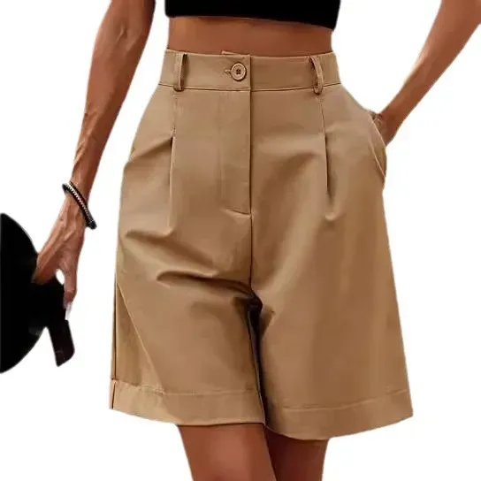 GoldenEra High Waist Pleated Tailored Shorts