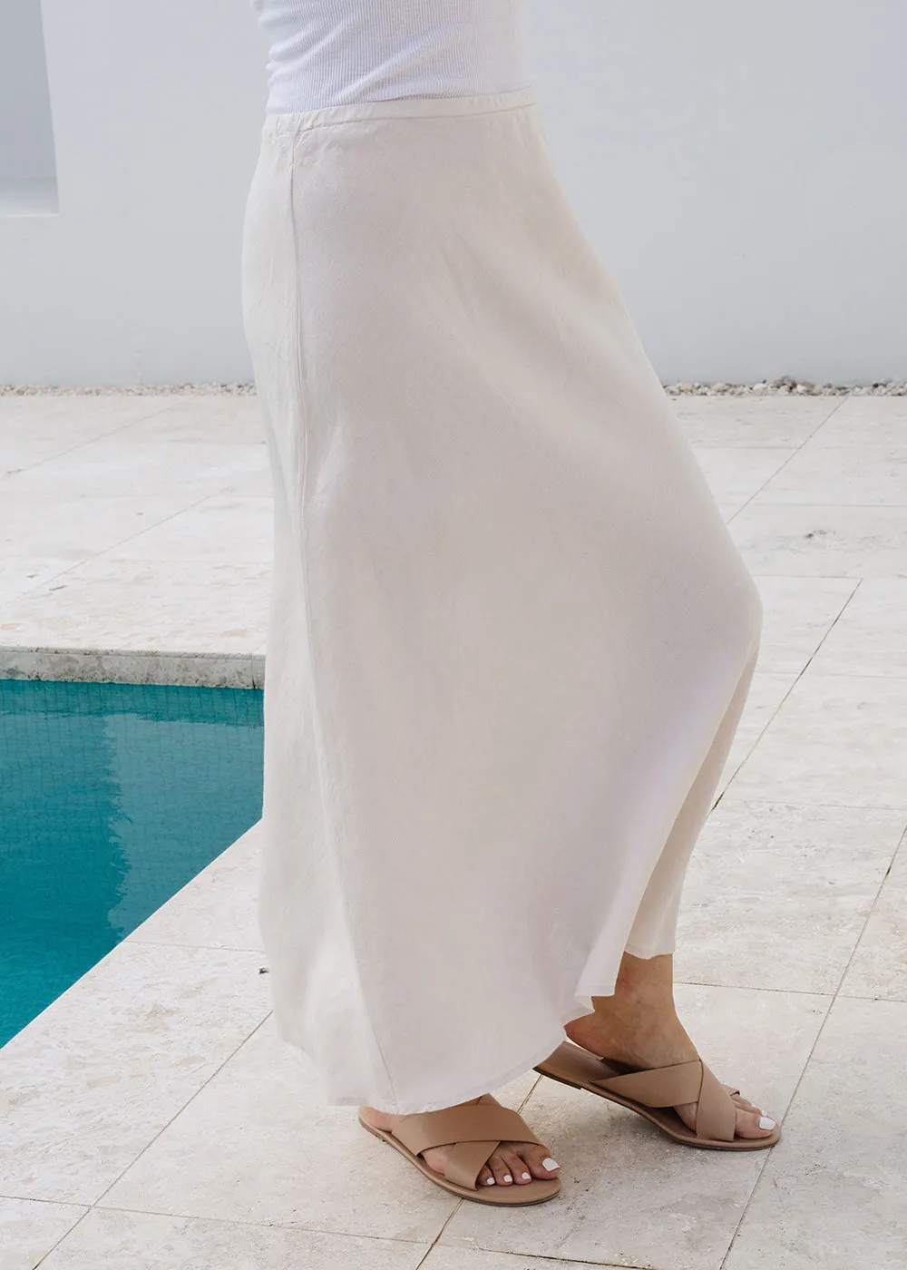 Goondiwindi Cotton Bias Cut Linen Skirt 5197-55-S22