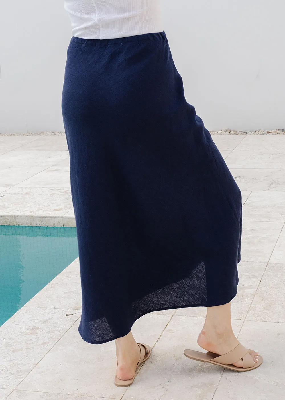 Goondiwindi Cotton Bias Cut Linen Skirt 5197-55-S22