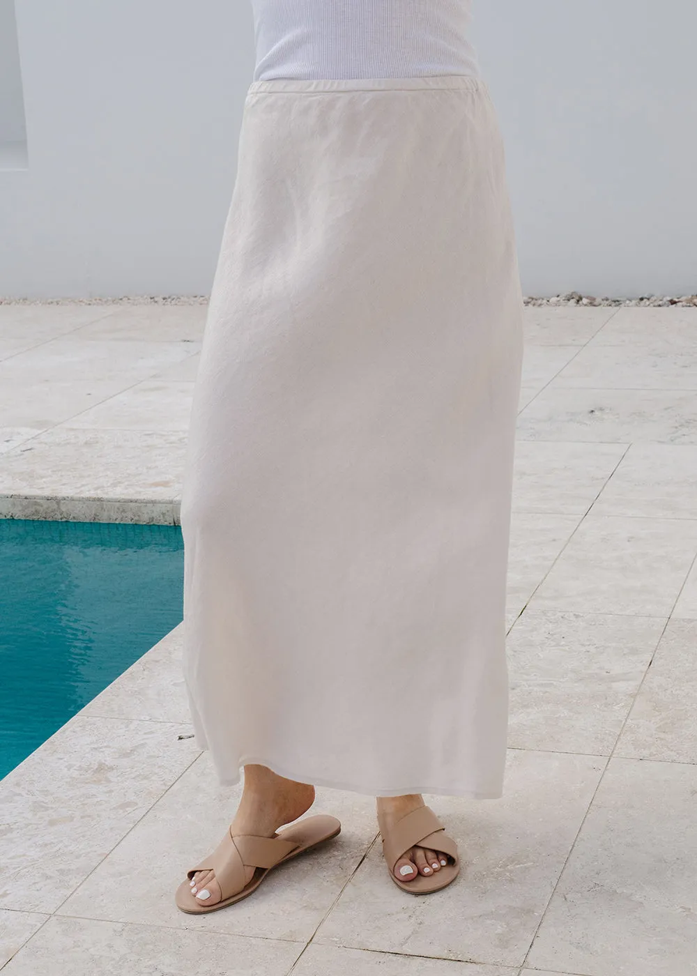 Goondiwindi Cotton Bias Cut Linen Skirt 5197-55-S22