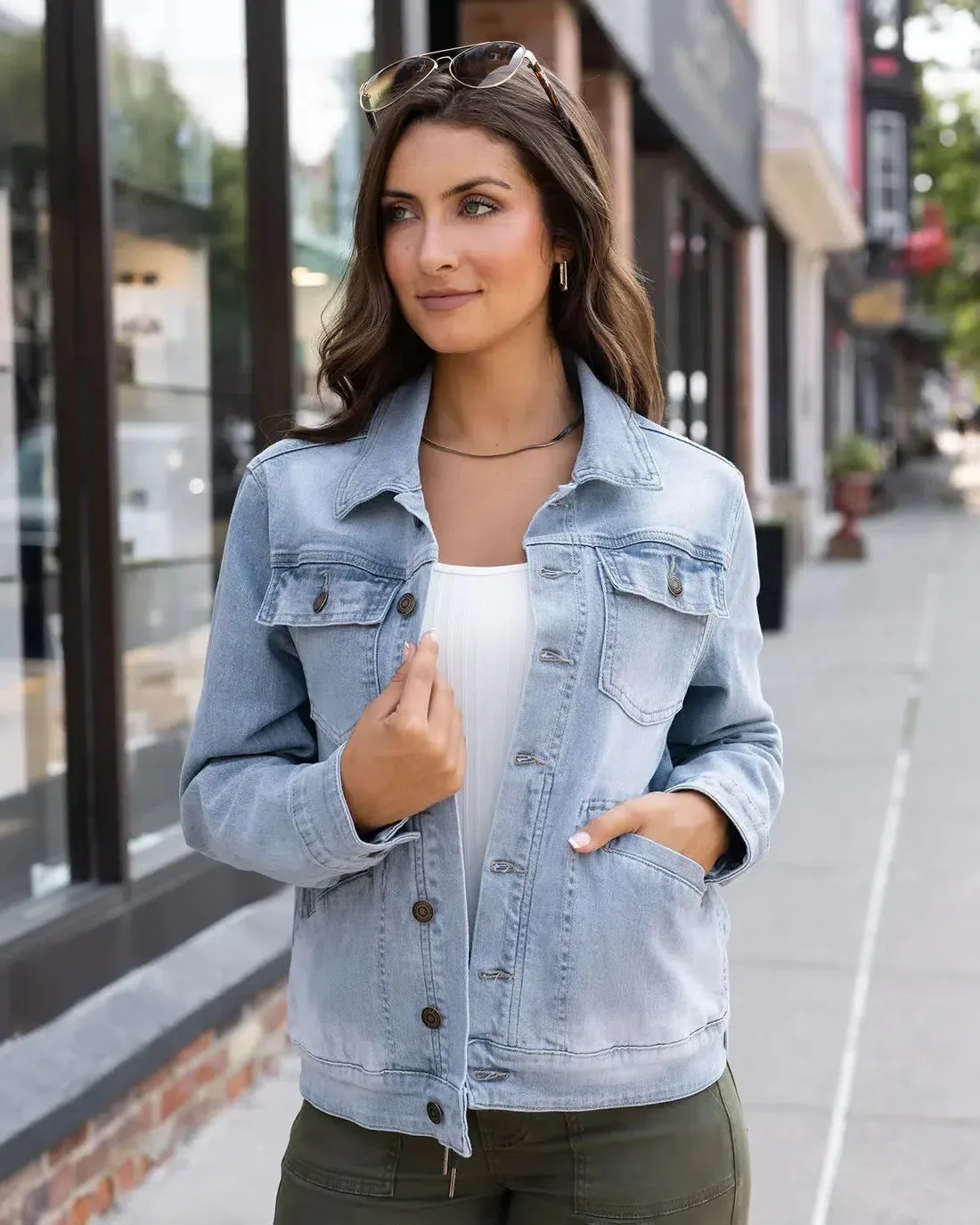 Grace & Lace Boyfriend Denim Jacket