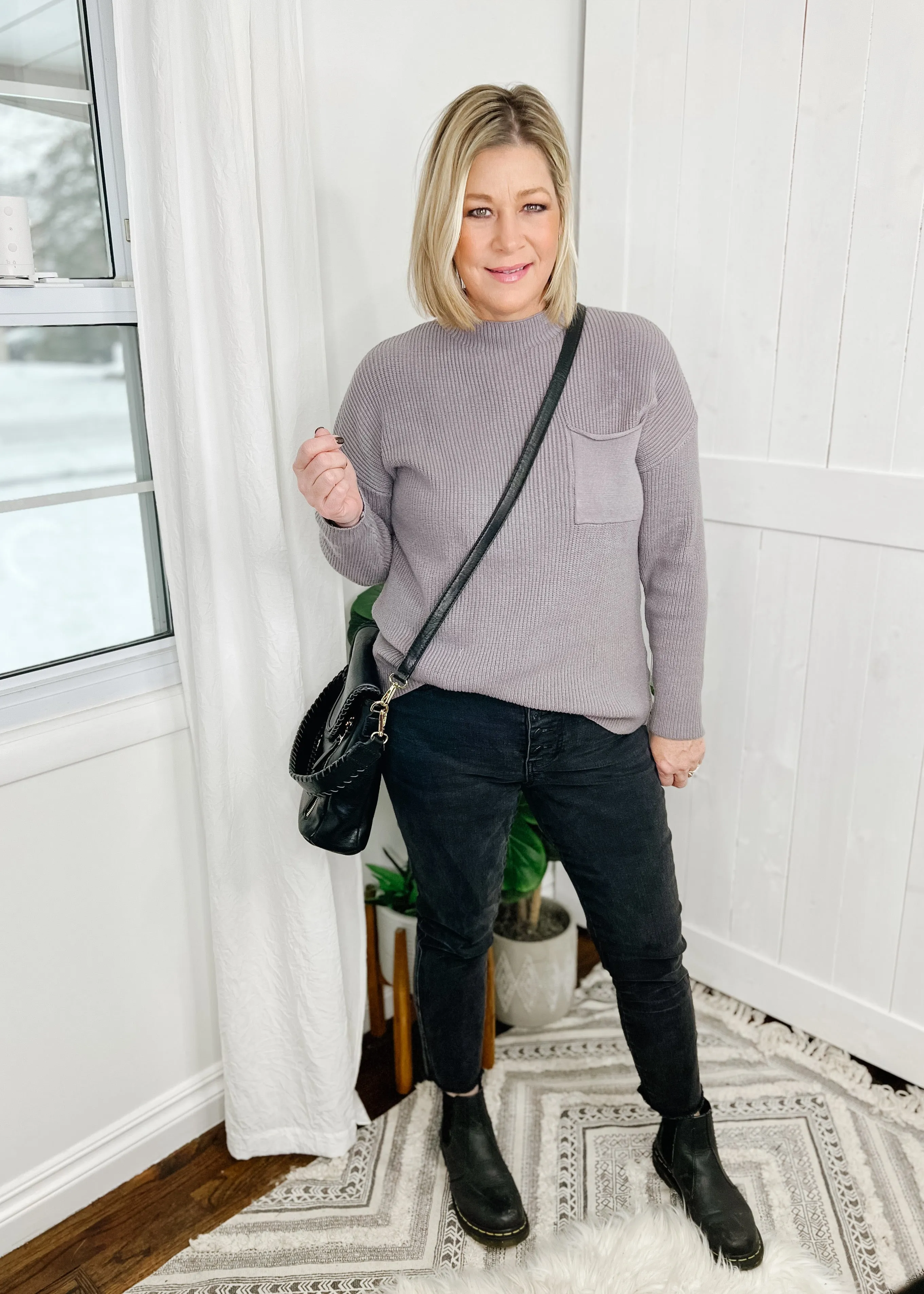 Gray Ribbed Sweater