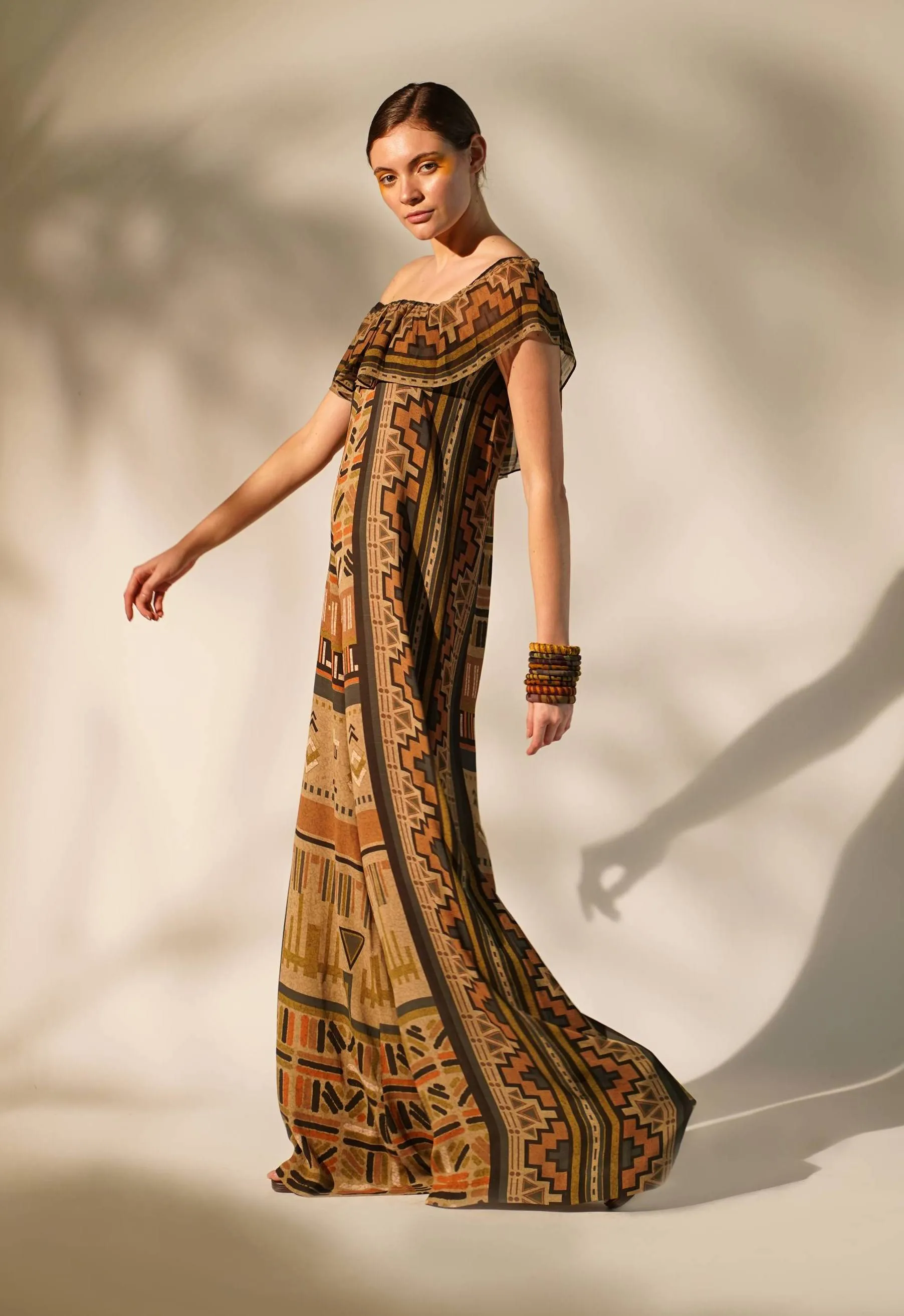 Green aztec print jumpsuit