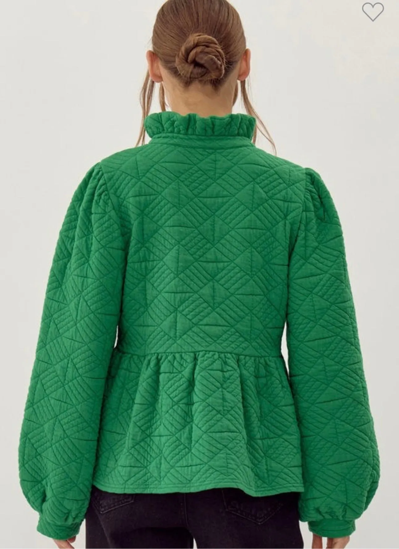 Green Quilted Ric Rac Sweater