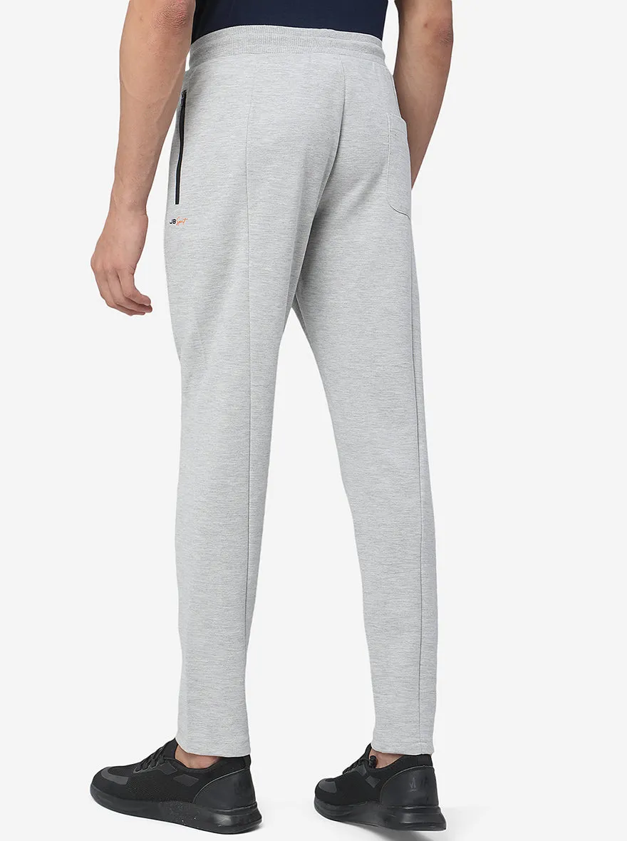 Grey Melange Solid Slim Fit Track Pant | JadeBlue