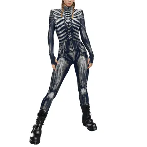 Halloween Costumes Round Neck Slim Long-Sleeved Armour Jumpsuits Clothing for Halloween Party