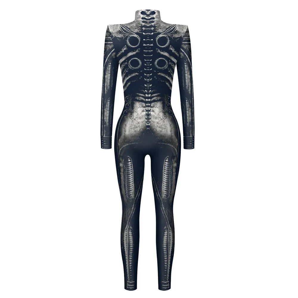Halloween Costumes Round Neck Slim Long-Sleeved Armour Jumpsuits Clothing for Halloween Party