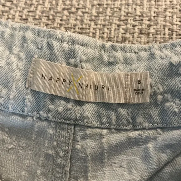 Happy X Nature High Waist Textured Belted Shorts