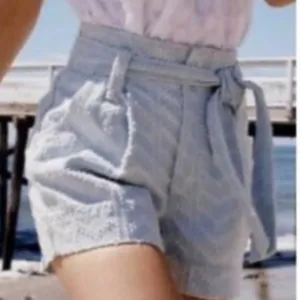 Happy X Nature High Waist Textured Belted Shorts