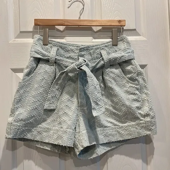 Happy X Nature High Waist Textured Belted Shorts
