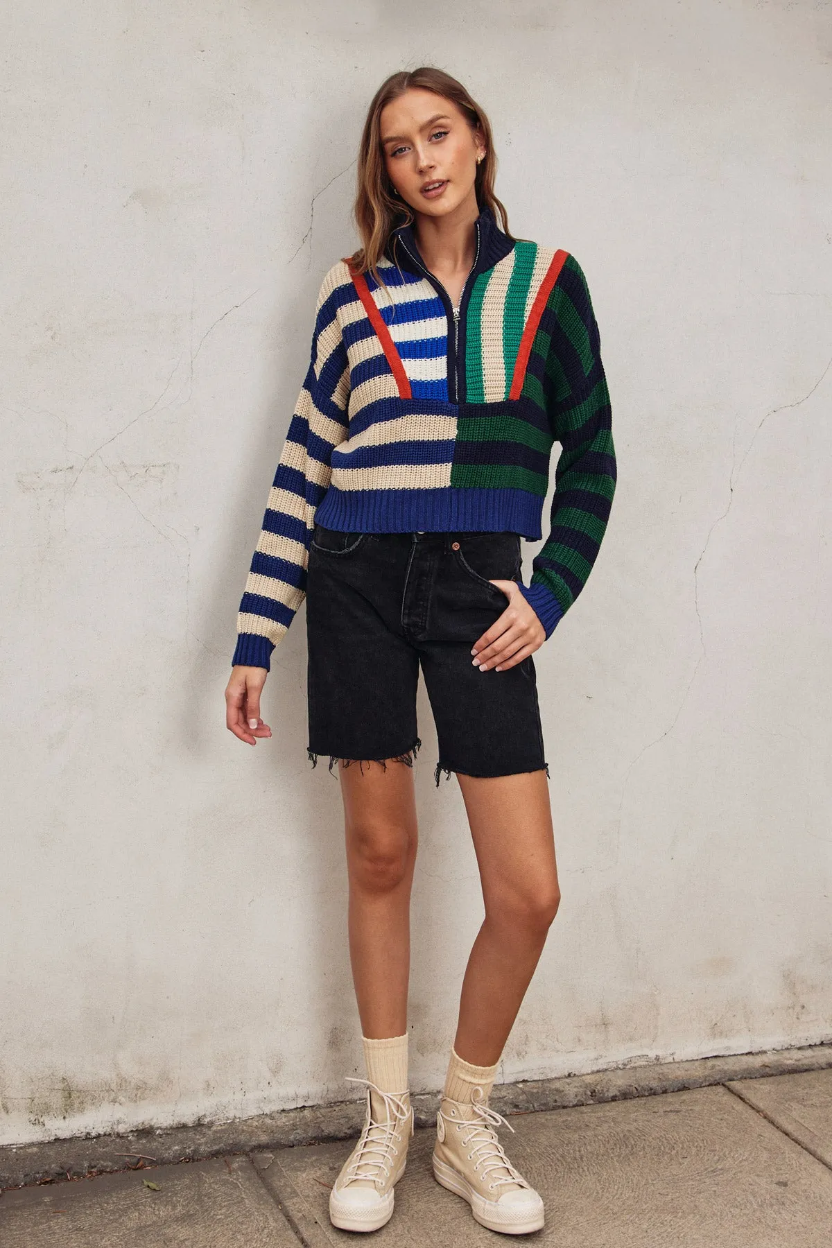Harper Half Zip Cropped Sweater