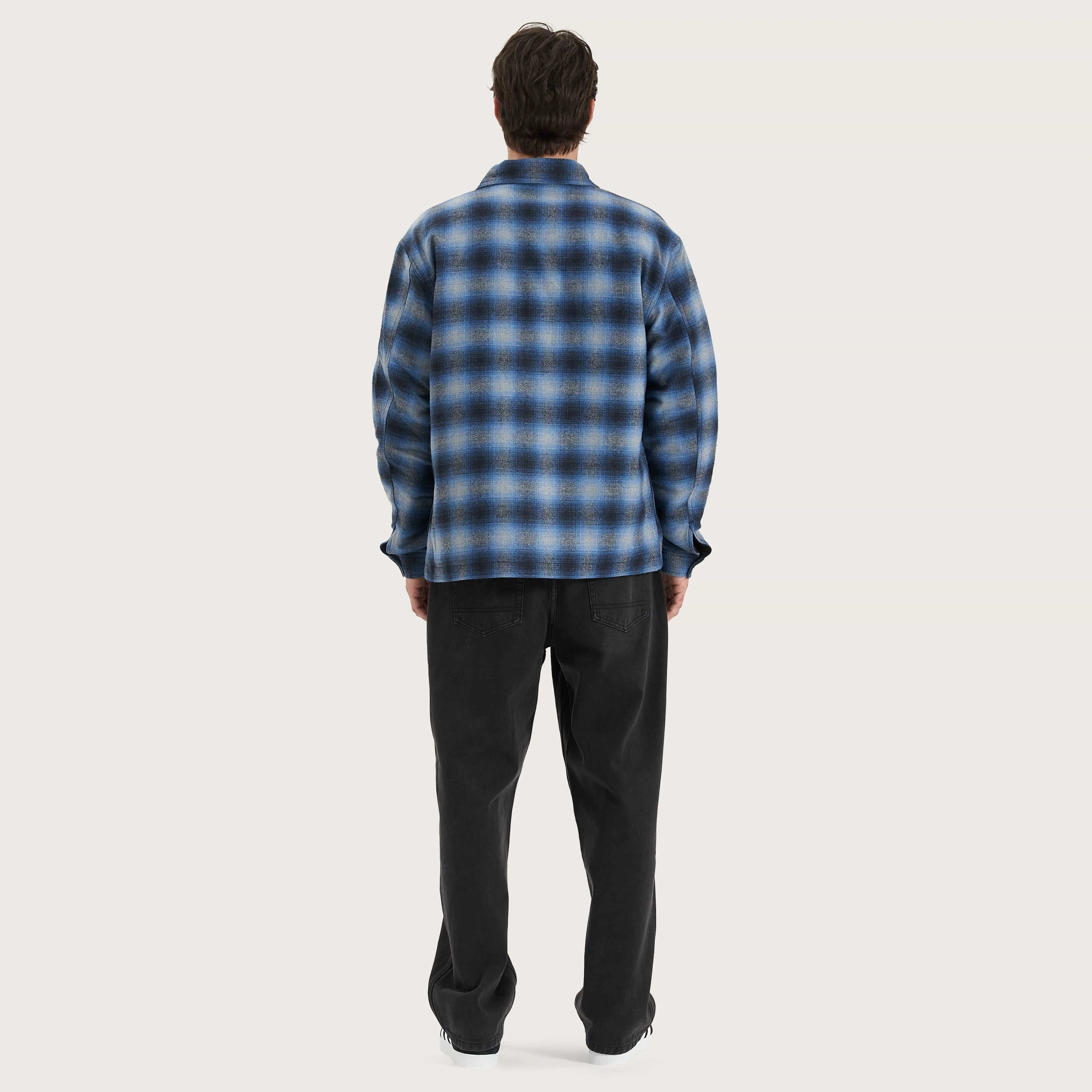 Highland Relaxed Overshirt Black/Blue Check