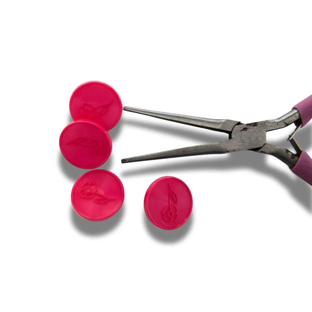 Hot pink flower pattern buttons for decorating