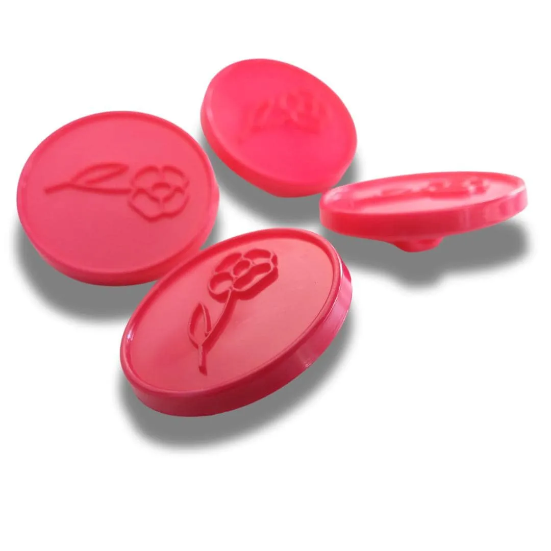Hot pink flower pattern buttons for decorating