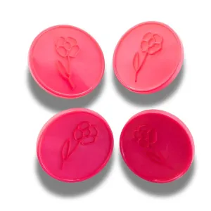 Hot pink flower pattern buttons for decorating