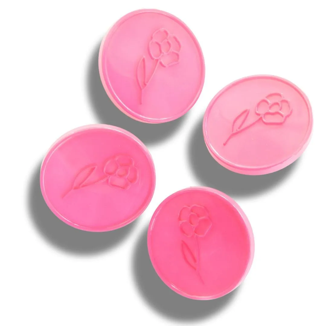 Hot pink flower pattern buttons for decorating