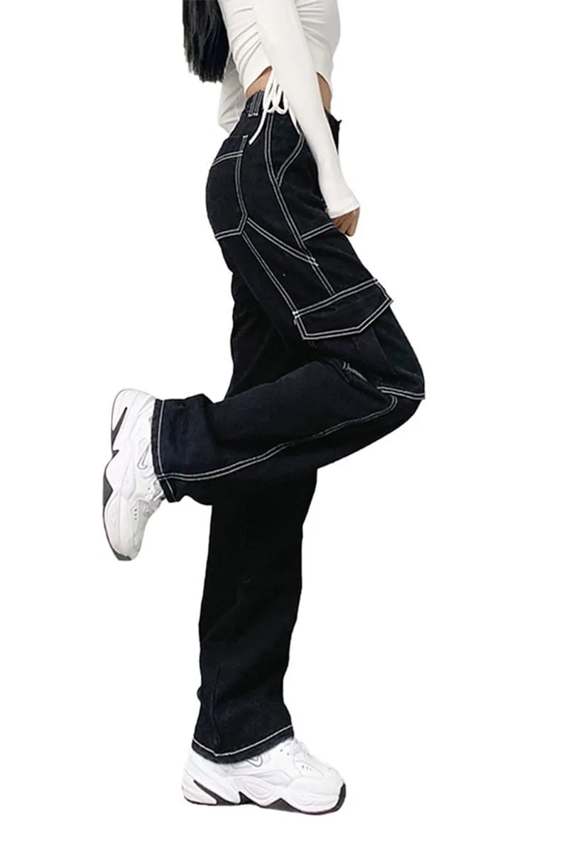 HPS1232 High-Waisted Cargo Pants