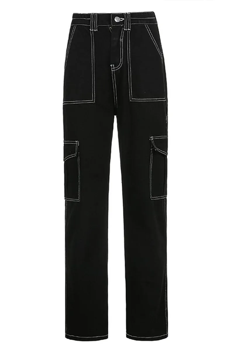 HPS1232 High-Waisted Cargo Pants