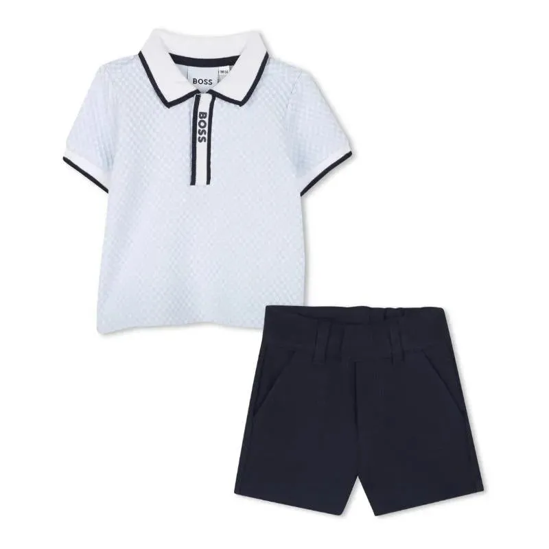 Hugo Boss Baby - Boy Set Polo & Shorts Light Blue & Navy