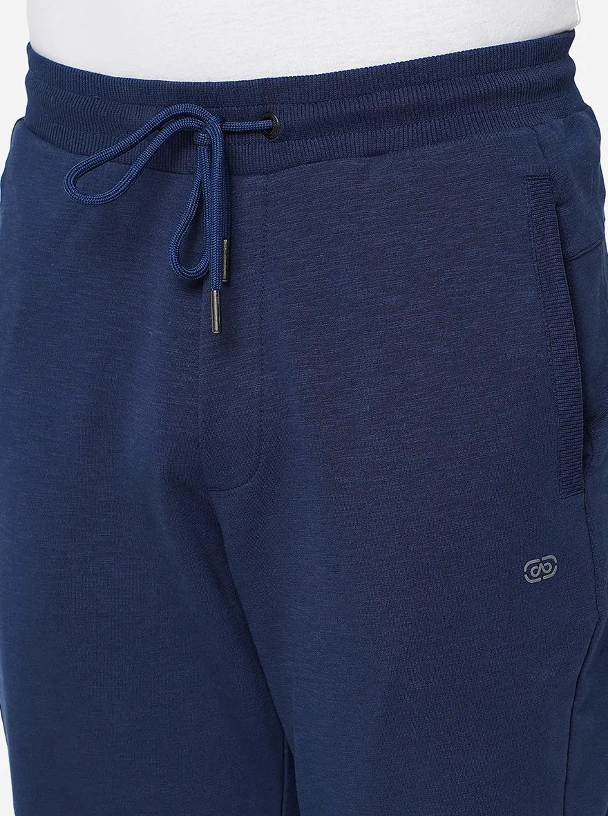 Indigo Blue Solid Slim Fit Track Pant | JadeBlue