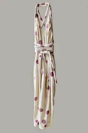 Infinite Rope Jumpsuit Hand Painted One of a Kind Violet Mauve Iridescent Moons