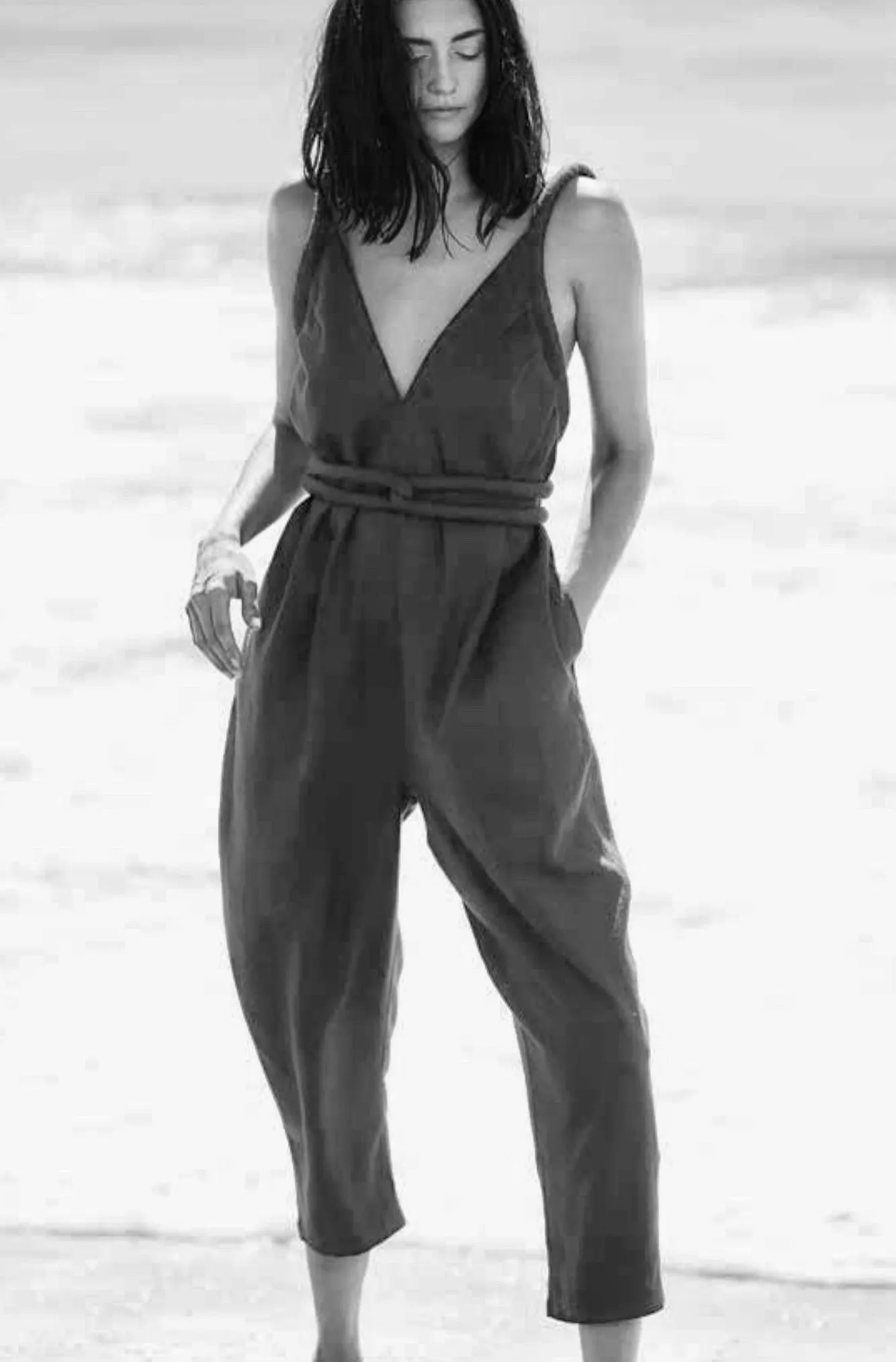 Infinite Rope Jumpsuit Hand Painted One of a Kind Violet Mauve Iridescent Moons