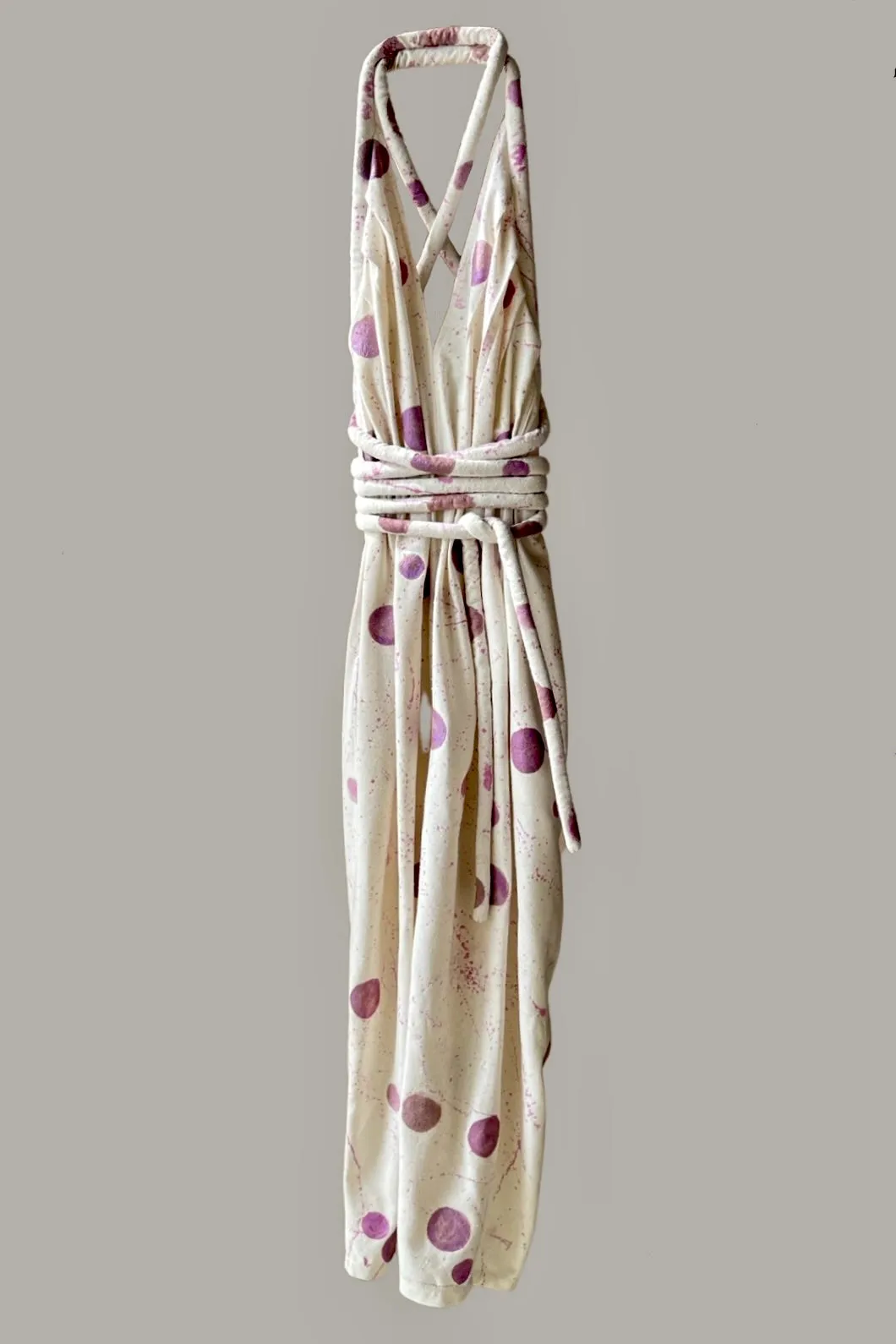 Infinite Rope Jumpsuit Hand Painted One of a Kind Violet Mauve Iridescent Moons