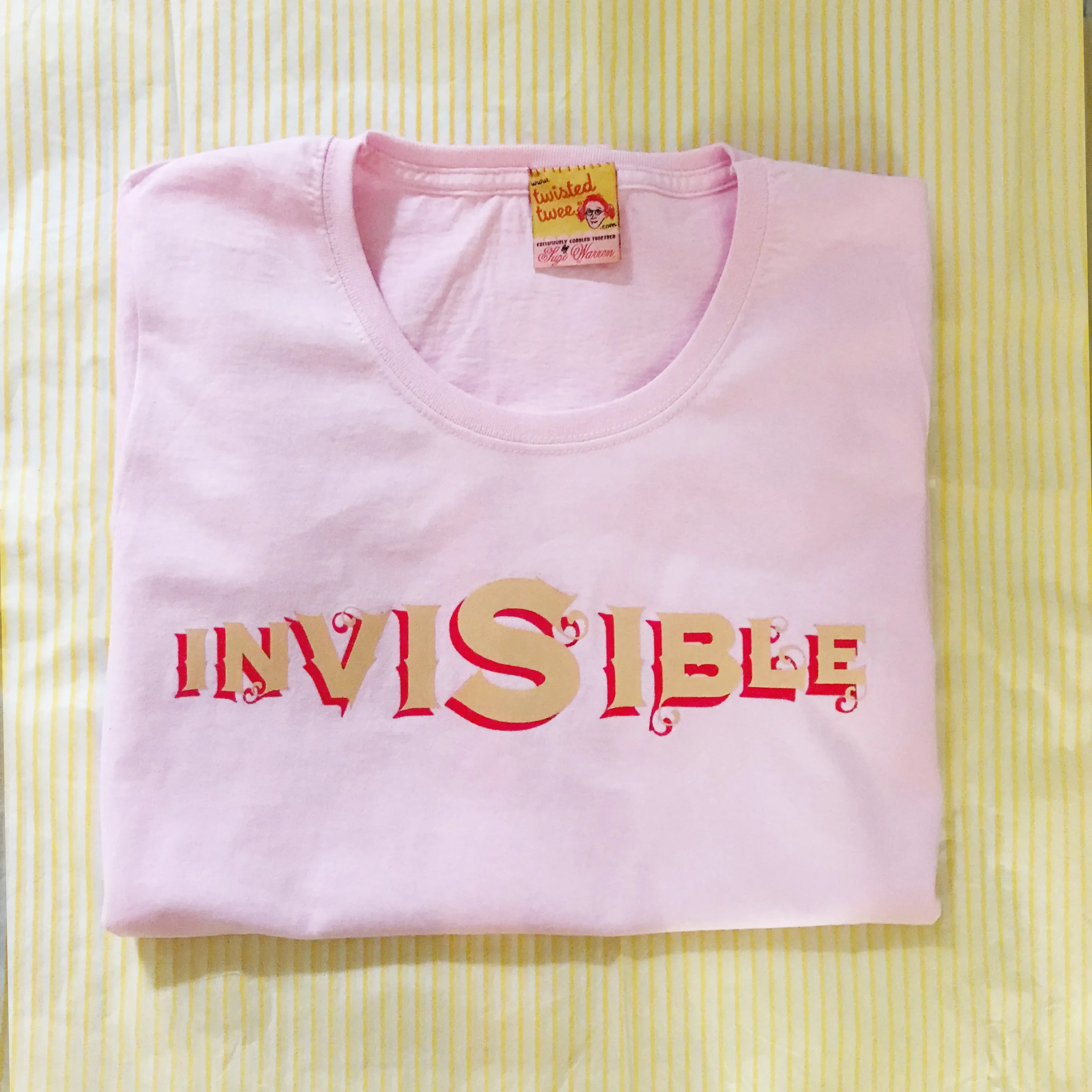 'Invisible' slogan t shirt for shining old women