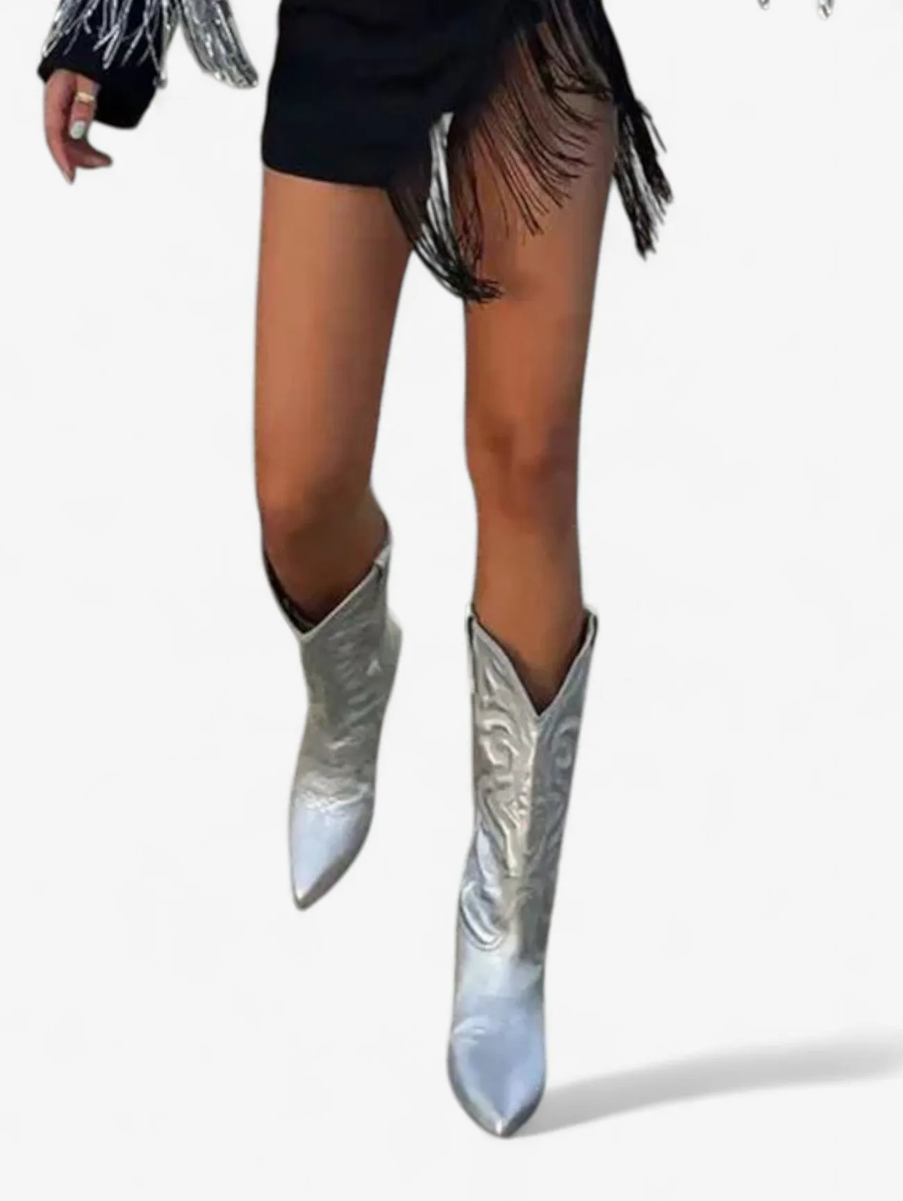 Jada | Women's Pointed Toe Western Cowboy Boots with Chunky Heel